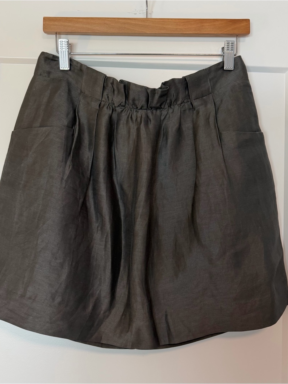 J. Crew Charcoal Gray Linen-Silk Skirt